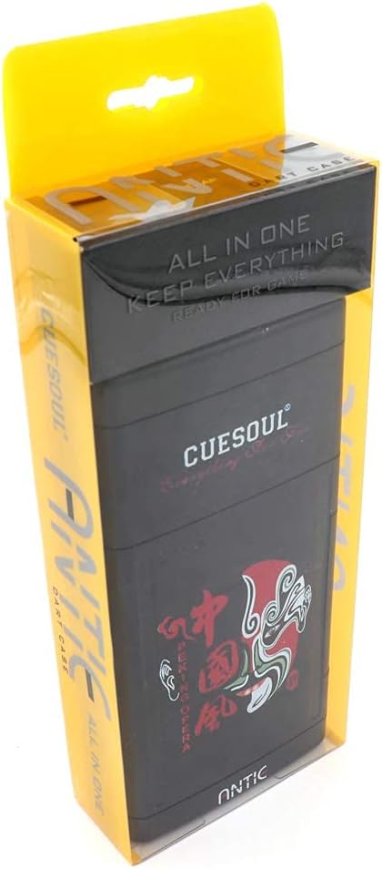 CUESOUL ANTIE Hard Dart Case für 6 Steel Tip Darts/Soft Tip Darts and Extra Dart Tips, Shafts and Fl
