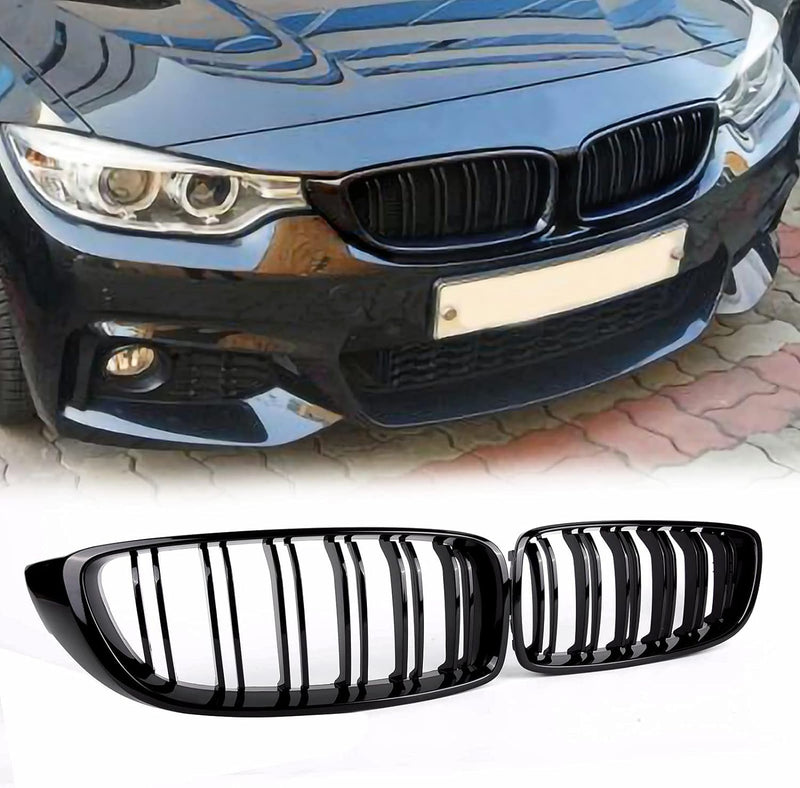 YIUBCZOQI F32 Nierengrill,Passend für BMW 4er F32 F33 F36 M4 2014-2020 Doppelsteg Front Nieren Kühle