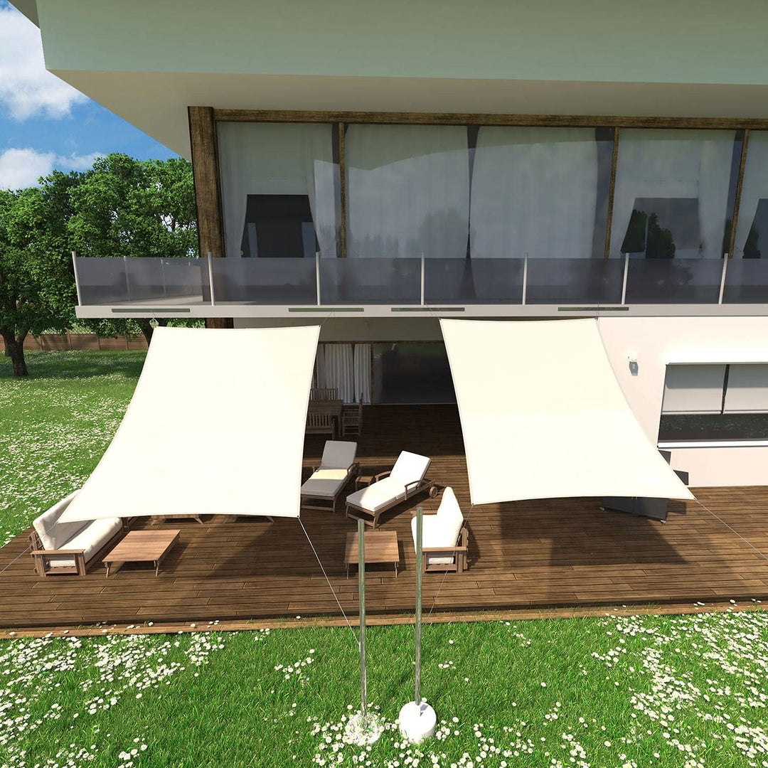 Sonnensegel luftdurchlässig 5 x 5 m - Farbe Creme - quadratisch - Material HDPE Quadrat - Creme 5m,