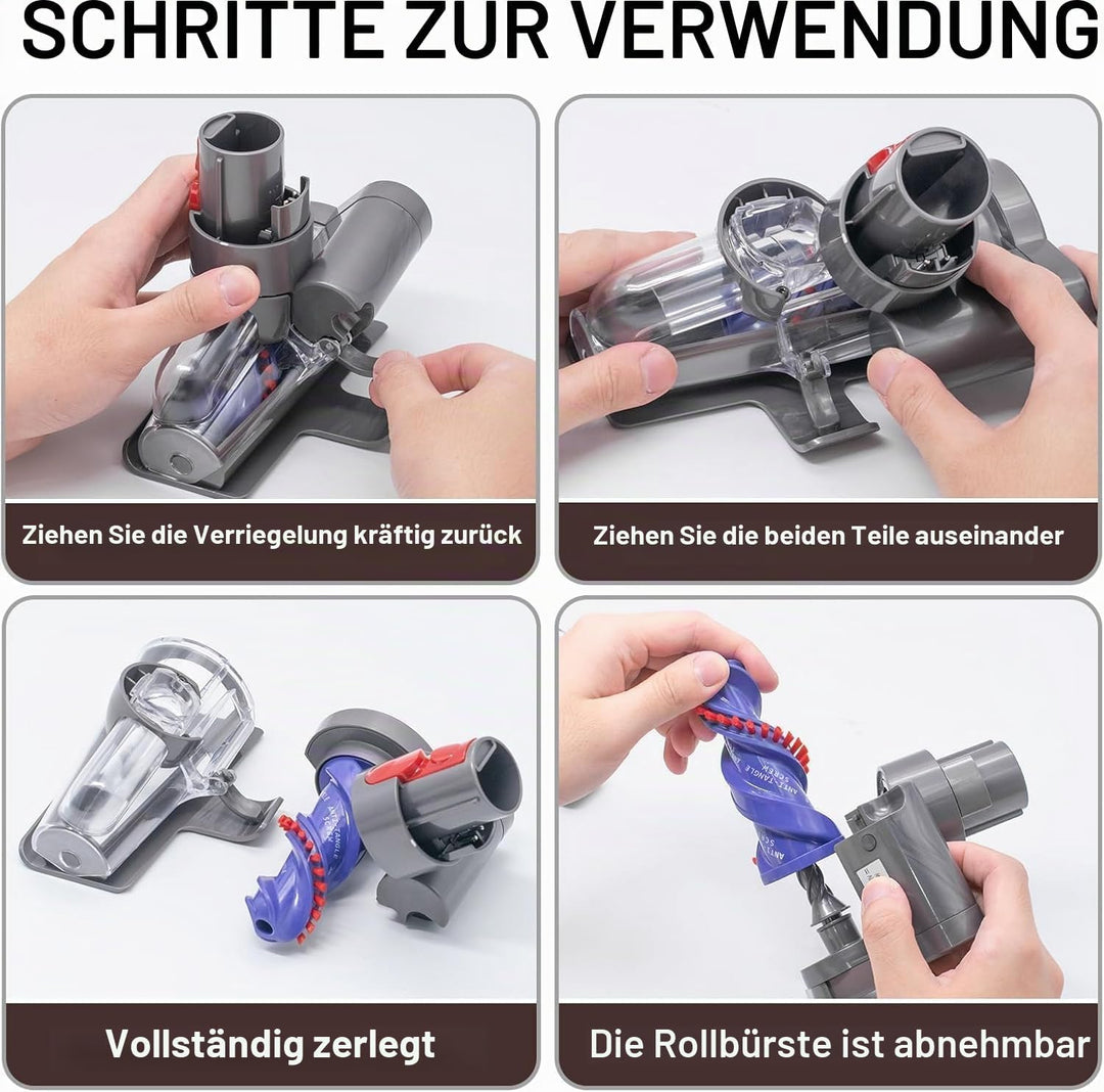 Mini Turbinendüse für Dyson V7 V8 V10 V11 V15 Staubsauger,Elektrische Matratzenbürste Kompatibel für