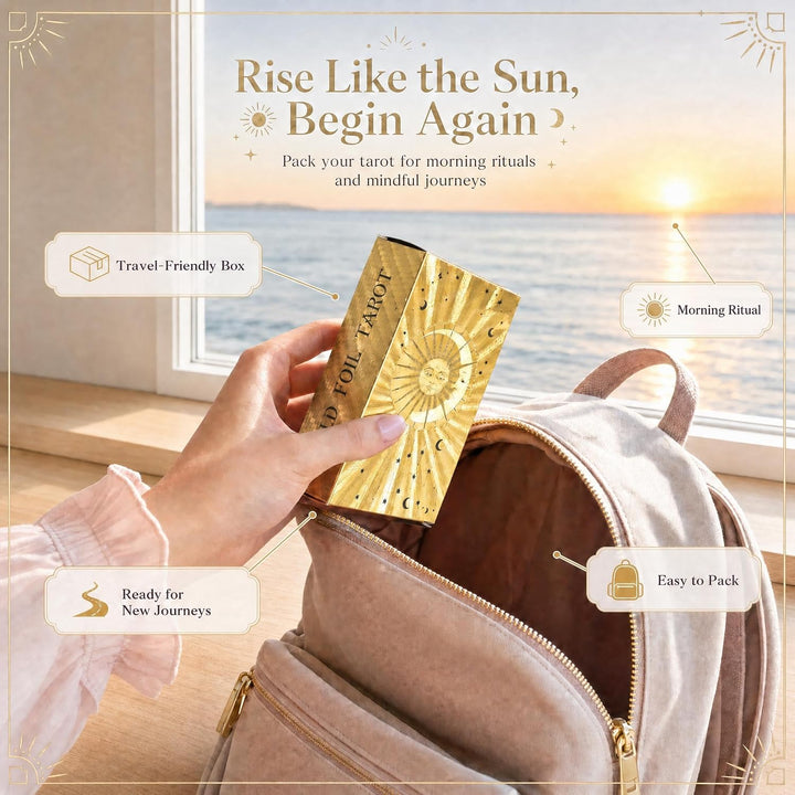 YIMINGOUFEI Englisches Waite-Tarot-Deck mit Goldfolie, 78 Karten mit Anleitung, wasserdichtes PVC-De