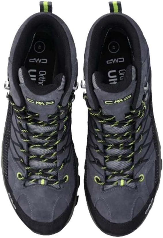 CMP Unisex Kinder Kids Rigel Mid Trekking Shoes Wp Wanderschuhe 40 EU Grau Gelb Fluo, 40 EU Grau Gel
