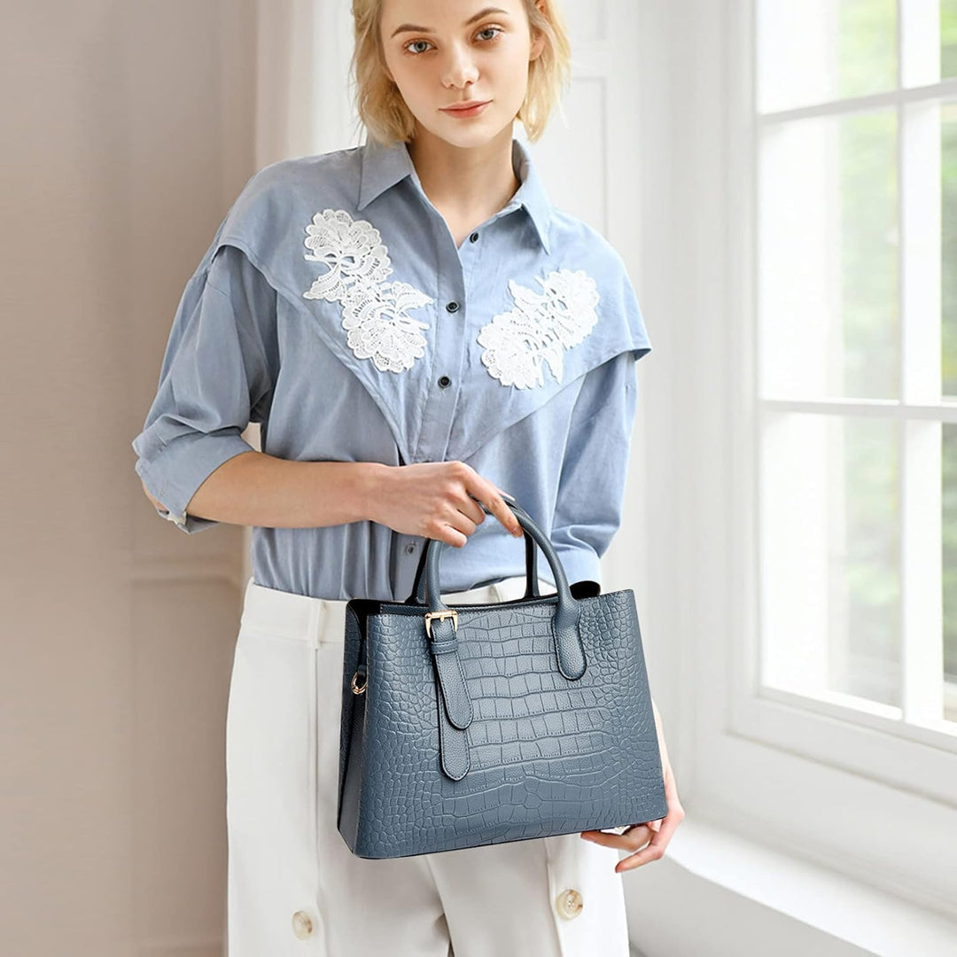 NICOLE & DORIS Damen Handtaschen Elegant Henkeltasche Tote Shopper Schultertasche Krokodil Designs U