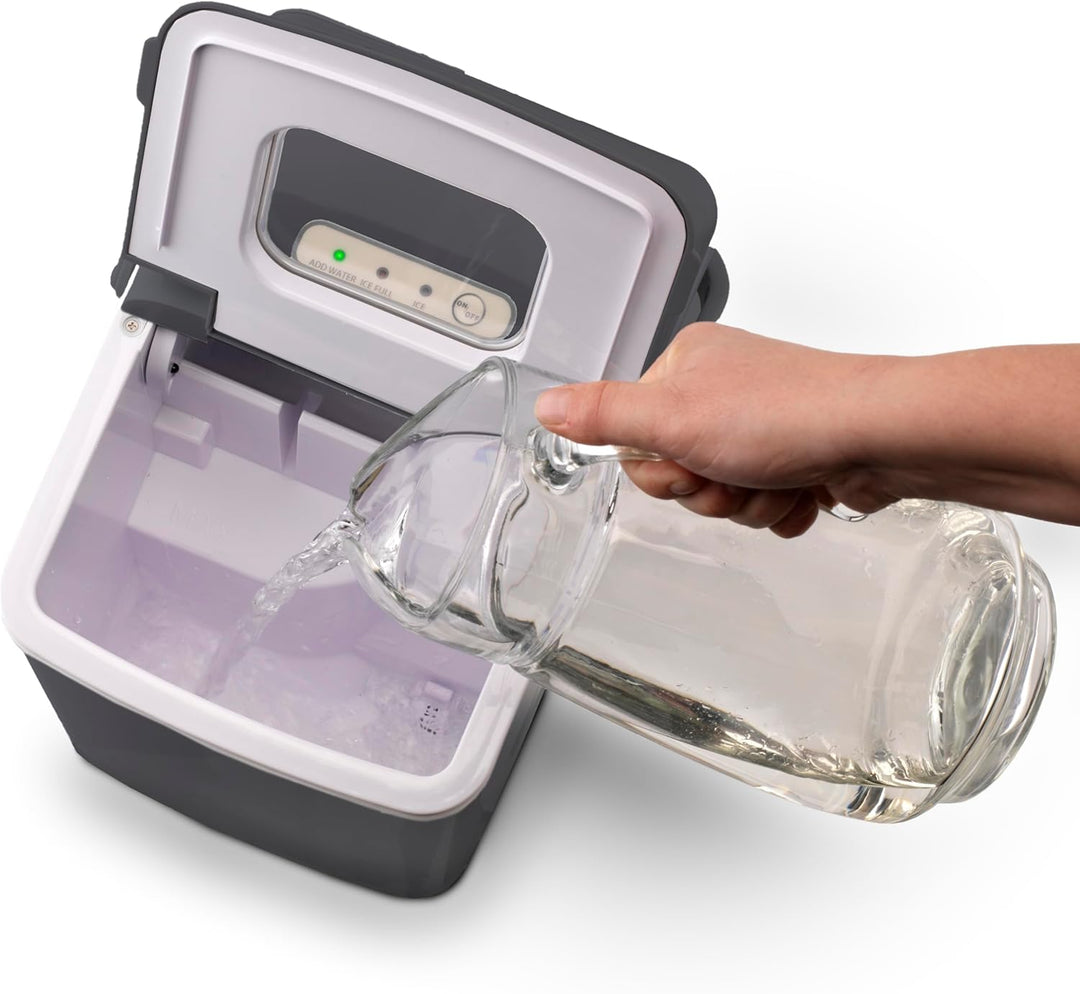 Trebs 99363 Eiswürfelbereiter - Eiswürfelmaschine - 12kg Eiswürfel in 24 Stunden - 2 L Wassertank -