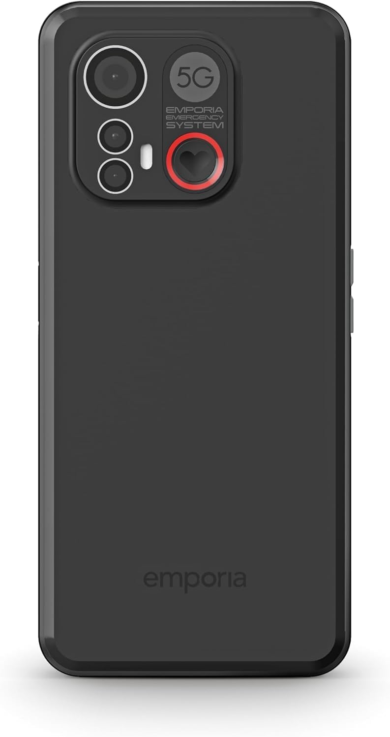 emporia ME6, Smartphone mit No-Panic-Taste, 5G Volte, 6,58-Zoll-Display, RAM 6 GB, ROM 128 GB, Andro