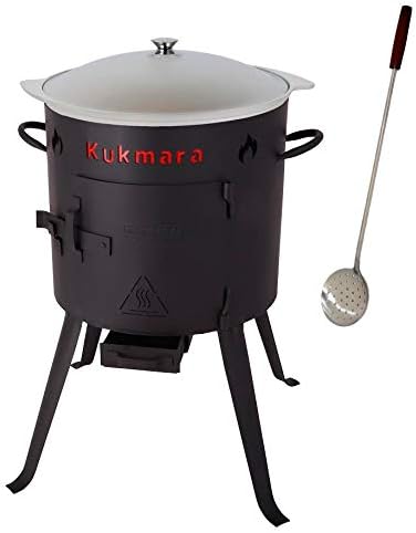 rukauf. Set Utschak, 45 cm + 15 Liter Kasan Kazan aus ALU + Schaumlöffel - Feldküche Gulasch-Kessel