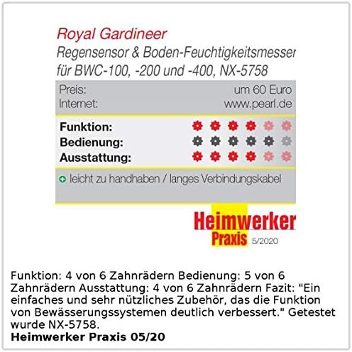 Royal Gardineer Feuchtigkeitssensor: Digitaler Bewässerungscomputer mit Regen & Boden-Feuchtigkeitsm