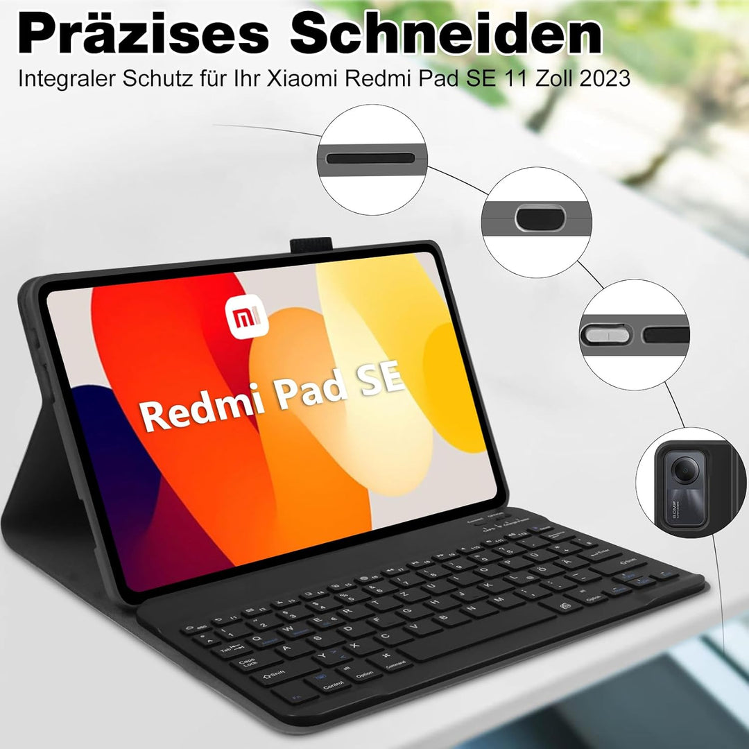 AGARELE Tastatur Hülle für Xiaomi Redmi Pad SE 11'' 2023 Hülle mit Tastatur (Deutsches QWERTZ),Soft