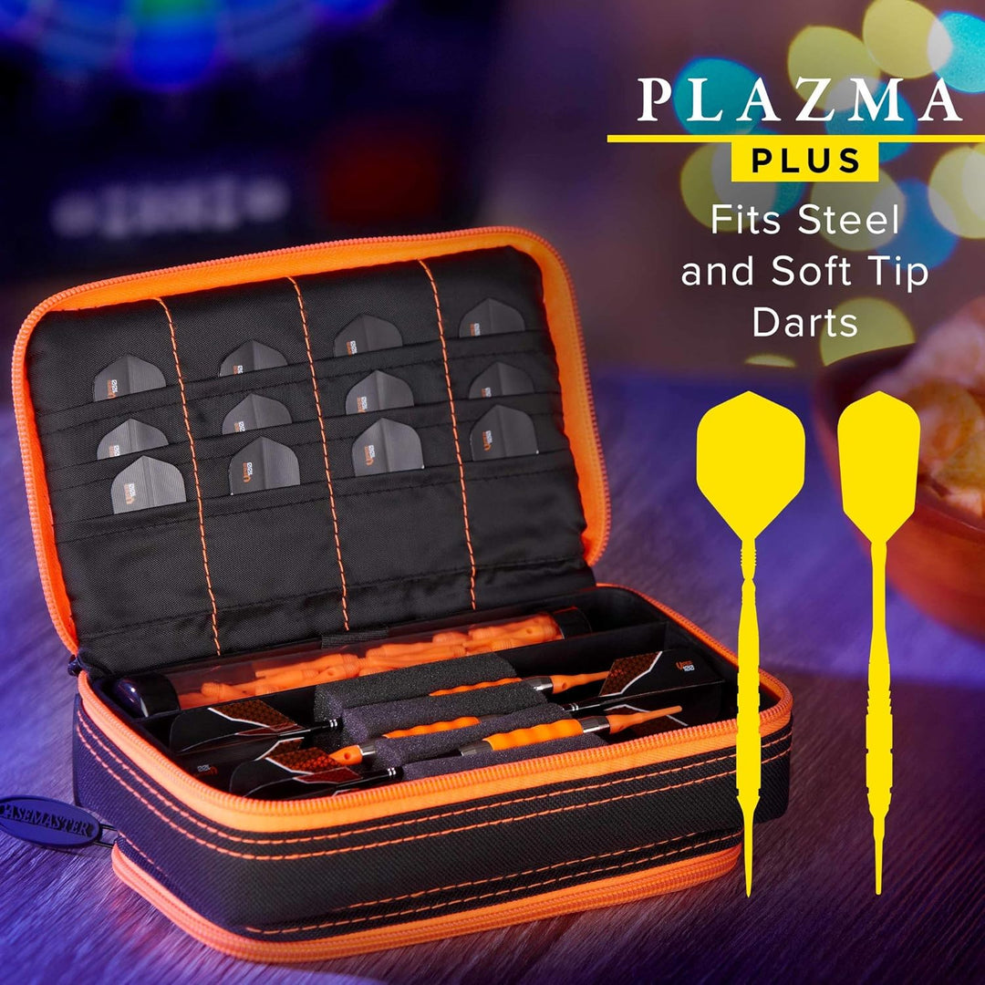 Casemaster Plazma Plus, 3 Dart-Etui für weiche Dartpfeile und Stahlspitzen, grosse vordere Handytasc