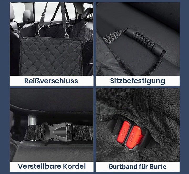Auto Accessori Lupex Autositzbezug für Hunde, Rücksitzabdeckung für Haustiere, Oxford-Gewebe, rutsch