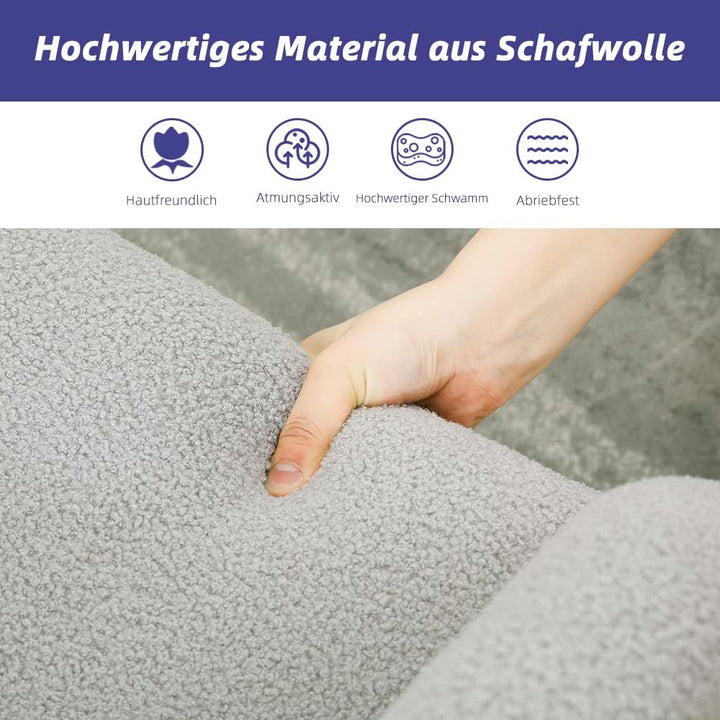 Mingone Sessel Kleine Loungesessel Cocktailsessel Modern Einzelsofa Lammwolle Designer Polstersessel