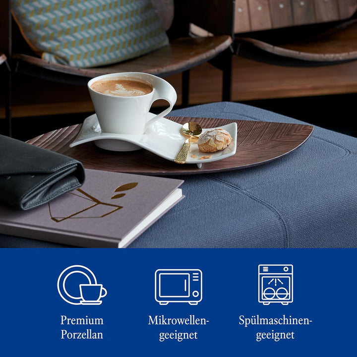 Villeroy &amp; Boch – NewWave Caffè Cappuccino Set 8-teilig für 4 Personen, Kaffeeservice weiss, Capucci