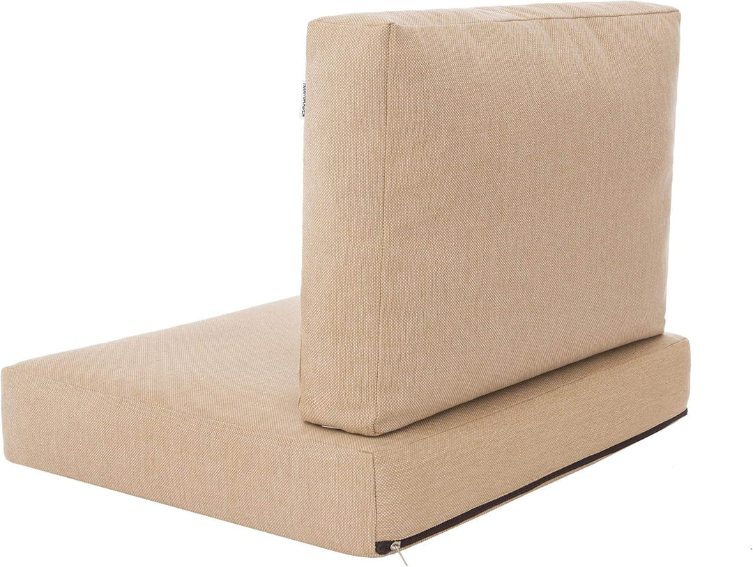PillowPrim Kissen Set für Rattan/Korbsessel, Rückenlehne Sitz, Sitzkissen Outdoor Sitzpolster Garten
