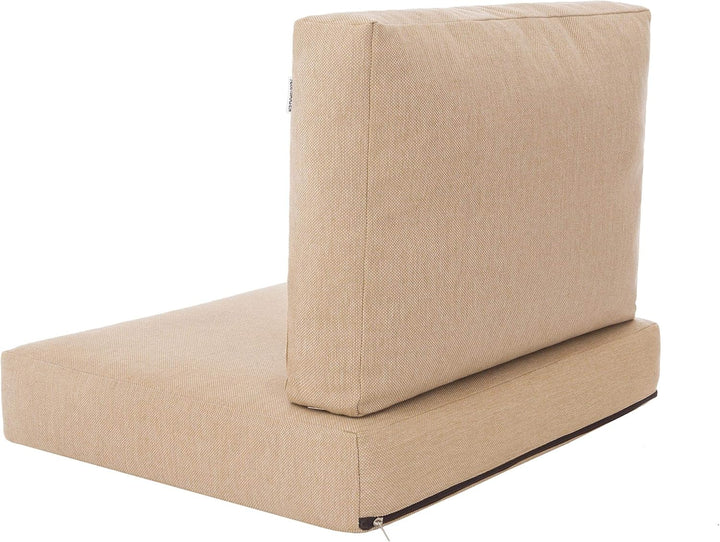 PillowPrim Kissen Set für Rattan/Korbsessel, Rückenlehne Sitz, Sitzkissen Outdoor Sitzpolster Garten