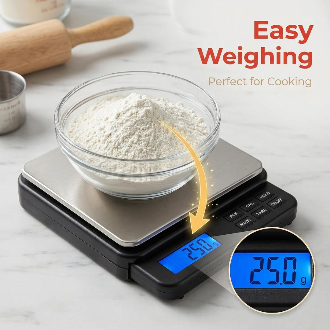 Digitale Lebensmittelwaage, 1000 G / 0,01 G Hochpräzise Mini-Grammwaage, Digitale Küchenwaage, Elekt