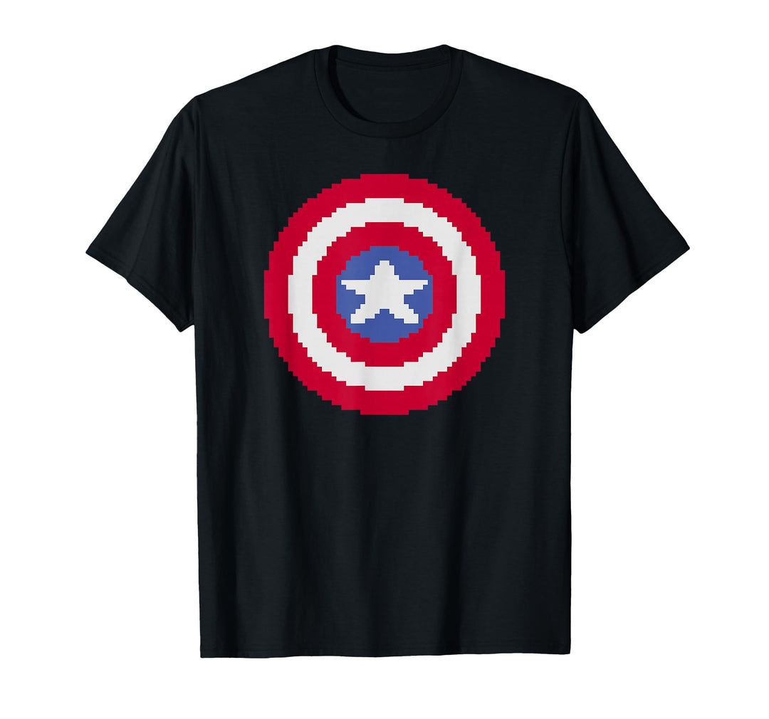 Men's Marvel Captain America Avengers Pixel Shield Graphic T-Shirt Small Baby Blue