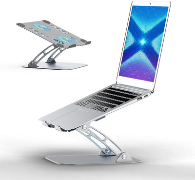 Laptop Ständer Höhenverstellbar mit RGB Lüfter, Faltbarer Laptop Stand aus Aluminiumlegierung, Belüf