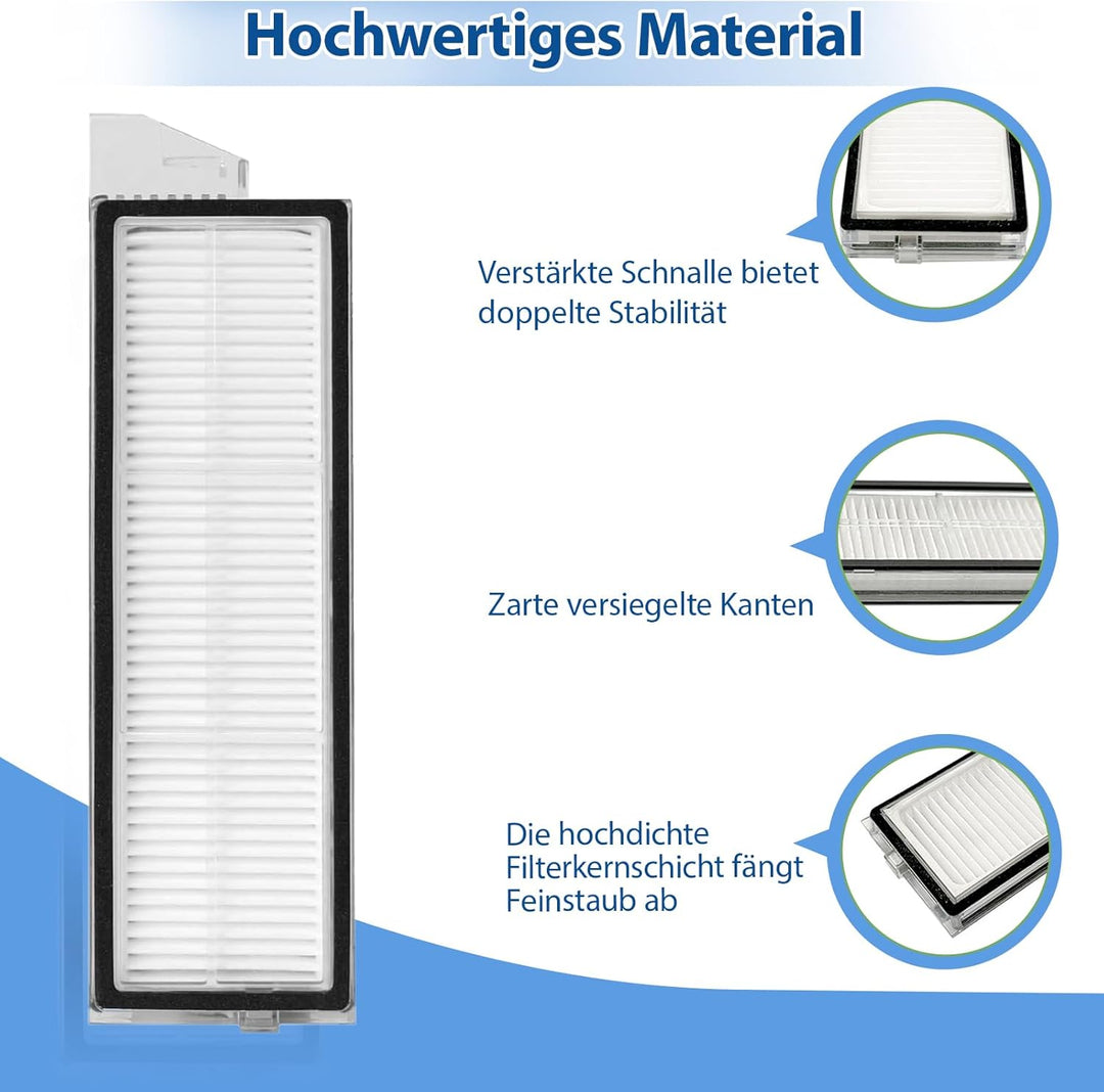 6 Stück Filter für Roborock S8 Maxv Ultra / S8 Max Ultra Roboter Staubsauger, Ersatz-HEPA-Filter Ers