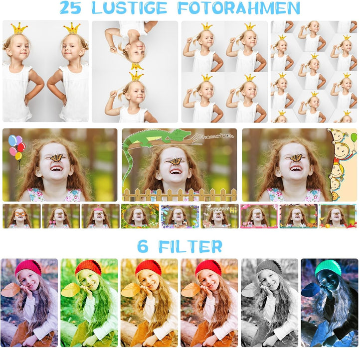 KinderKamera,ARNSSIEN Kinder Kamera,Selfie ,Geschenk für3 4 5 6 7 8 9 10Jahre Mädchen und Junge,2.4i
