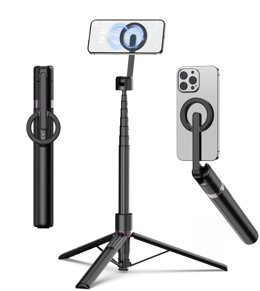 TONEOF 173cm Magnetisches Selfie Stick Stativ, Stark Magnetischer Aluminium Halter für Magsafe, 360°