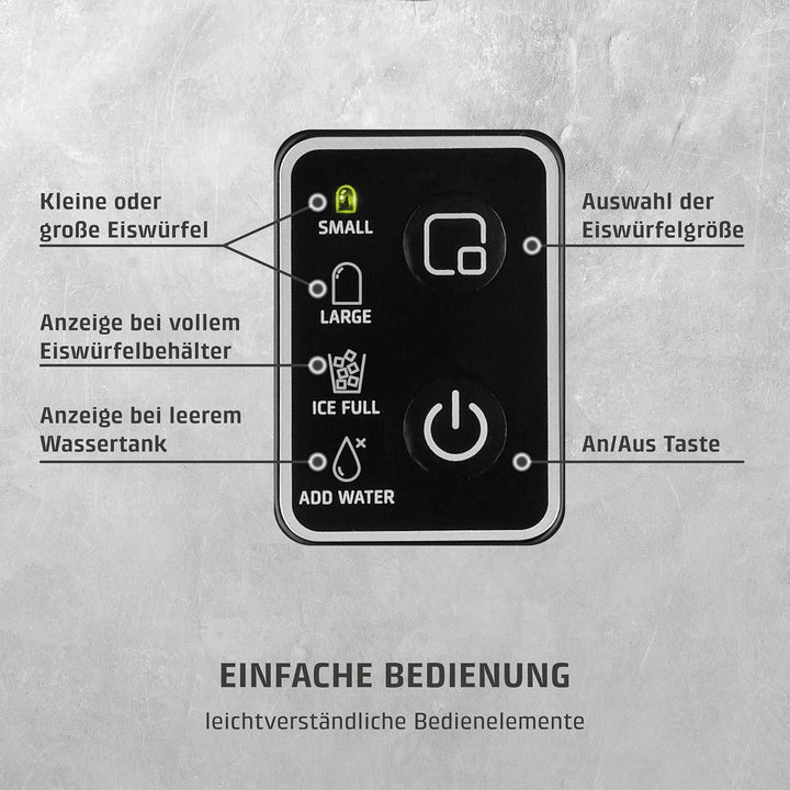 Caso IceChef Compact- Design Eiswürfelbereiter, schnelle Eiswürfel, 500g in 1h, 1L Wassertank, hygie