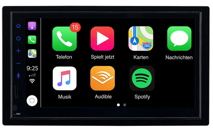 Creasono Autoradio 2DIN: 2-DIN-Autoradio mit Apple CarPlay, DAB+, Freisprecher, 17,1-cm-Display (Aut