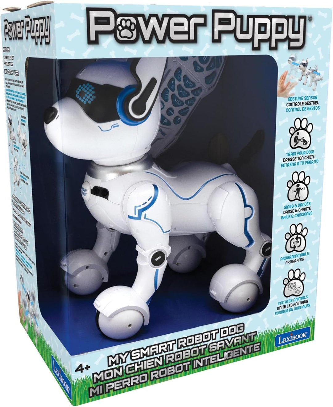 Lexibook Power Puppy - Mein Roboterhund zum Trainieren - Programmierbarer Roboter mit Fernbedienung,
