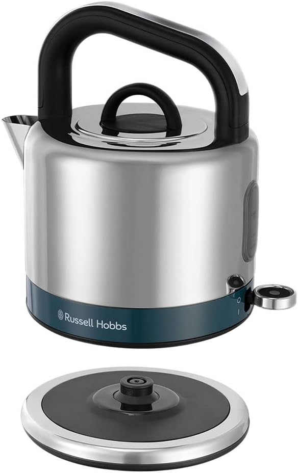 Russell Hobbs Wasserkocher [1,5l] Distinctions Edelstahl Ocean Blue (Schnellkochfunktion, herausnehm