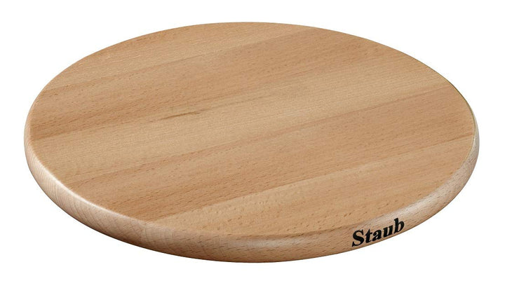STAUB Magnetischer Untersetzer aus Holz, rund, 23 cm, Für alle magnetischen Töpfe und Pfannen, Buche