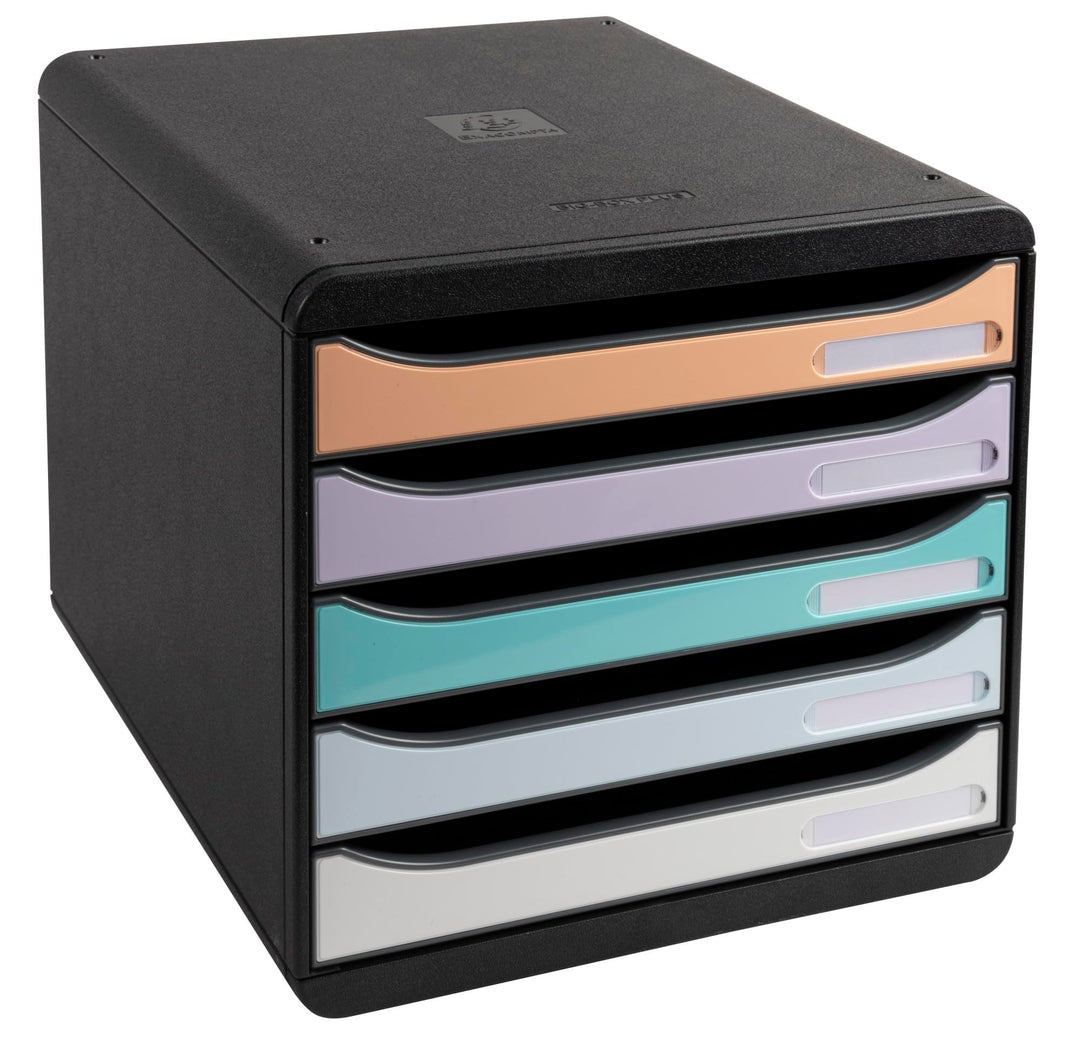 Exacompta 3094296D Premium Ablagebox mit 5 Schubladen für DIN A4+ Dokumente. Belastbare Schubladenbo