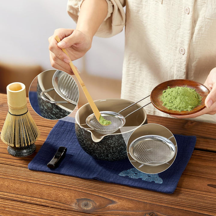 Matcha Tee Set – Japanisches Ceremonial Matcha Zubereitungsset | mit Bambus Chasen, Chashaku Löffel,