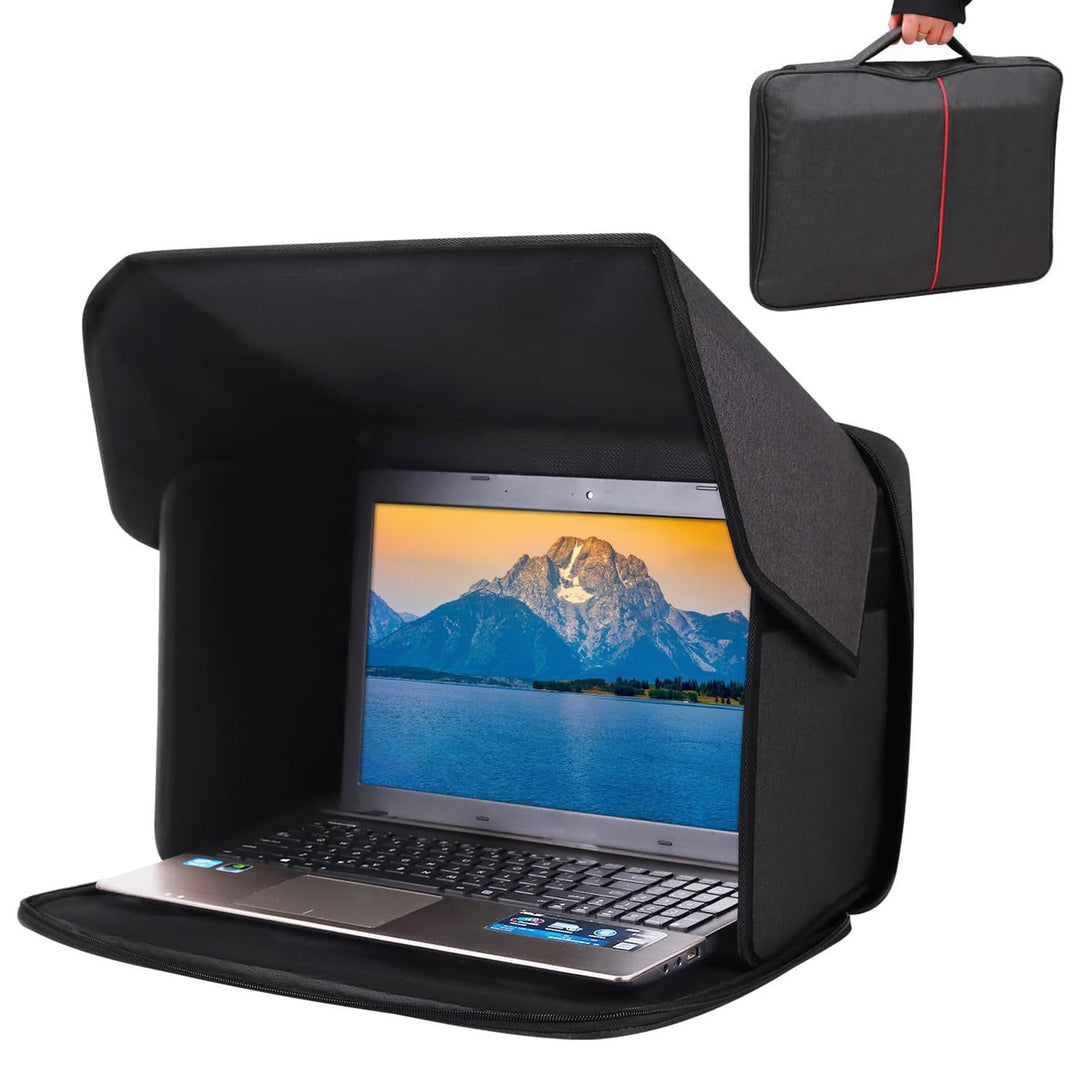 Laptop Sonnenschutz, 2-in-1 Laptoptasche Computer-Sonnenschutz Blendschutz für Arbeiten im Freien, T
