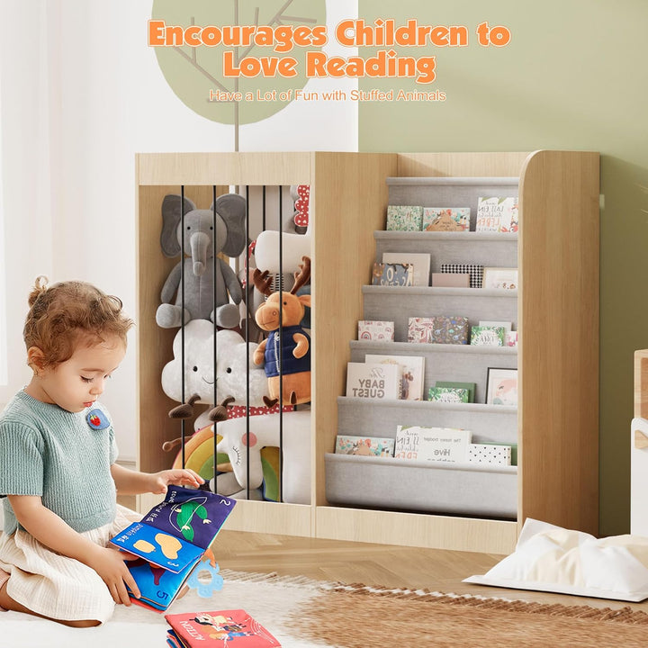 NACHES Kinder Bücherregal Spielzeugregal Kuscheltier Aufbewahrung Kinderregal Spielzeug-Organizer fü
