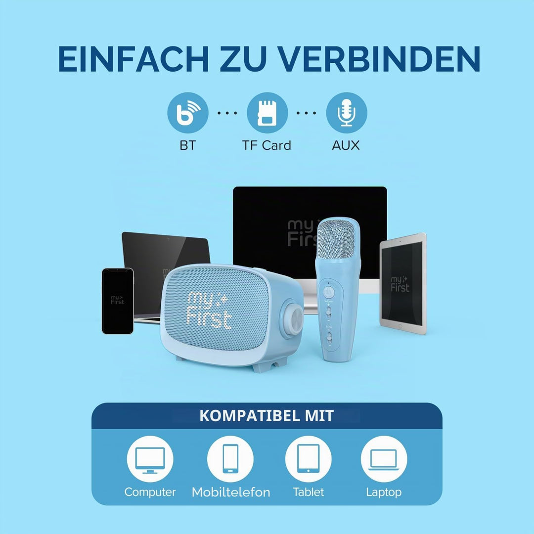myFirst Voice 2 Karaoke für Kinder – Tragbare kabellose Karaoke-Maschine mit Bluetooth, Echo-Verstär
