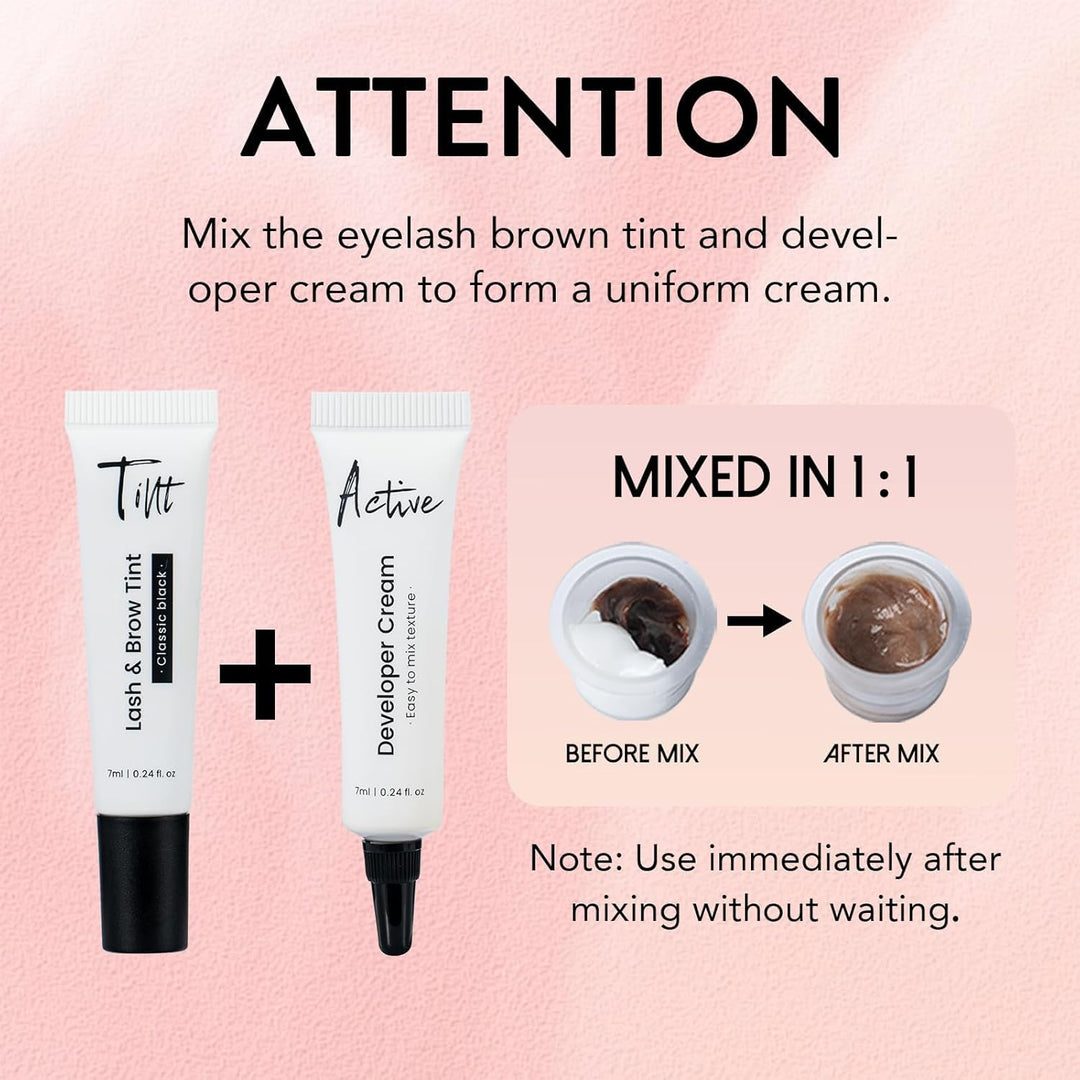 Wimpern Färben, Wimpernfarbe Schwarz, Augenbrauenfarbe, Langanhaltend Hält 4 Wochen Einfach anzuwend