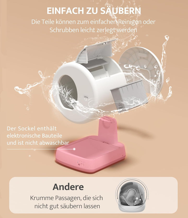 UBPET C10 Selbstreinigende Katzentoilette Katzenklo Selbstreinigend, Unterer Eingang/Geruchsbeseitig