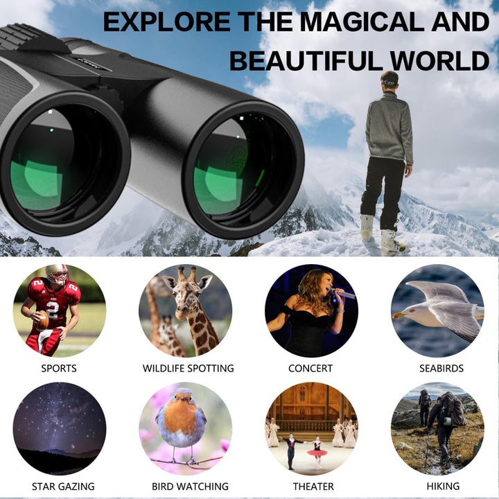 Yongheng 12x42 HD Binoculars Professional,fernglas Erwachsene wasserdicht,für Vogelbeobachtung, für