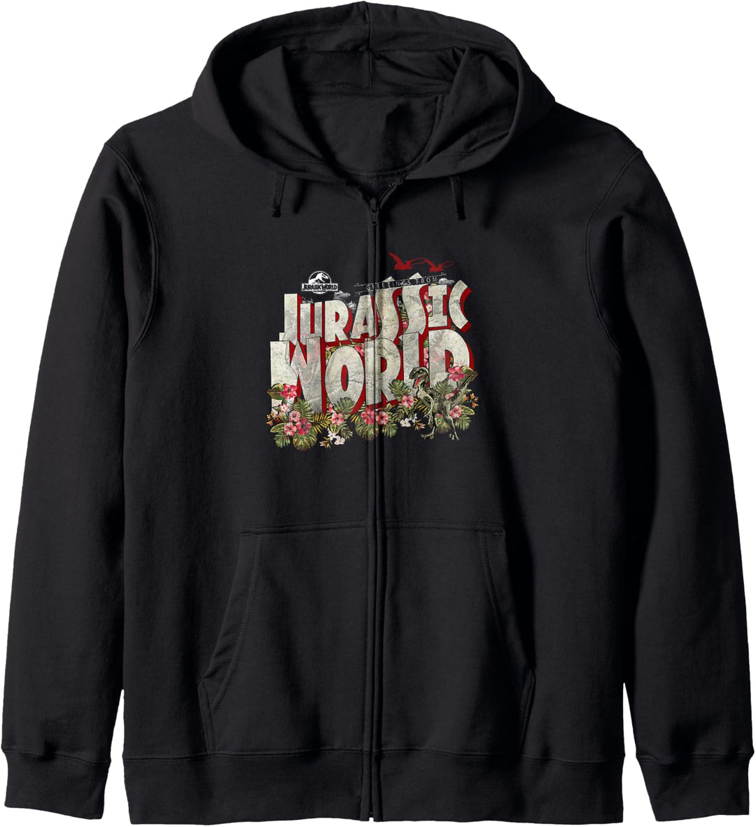Jurassic World Greetings Sign Dinos &amp; Flowers Kapuzenjacke
