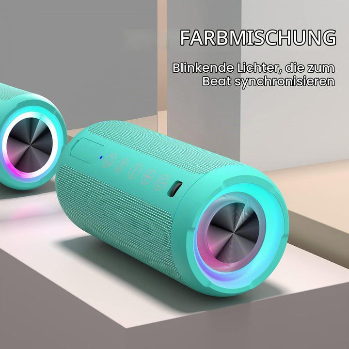 Ortizan Bluetooth Lautsprecher, Bleutooth Box mit LED-Licht, Tragbarer Mini Musikbox mit Freisprechf