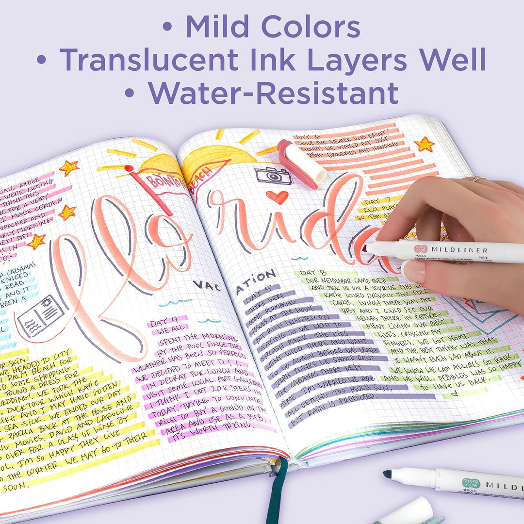 Zebra Pen Mildliner Textmarker-Set mit zwei Enden, Erfrischend und freundlich