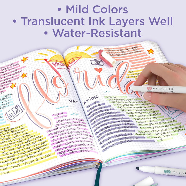 Zebra Pen Mildliner Textmarker-Set mit zwei Enden, Erfrischend und freundlich