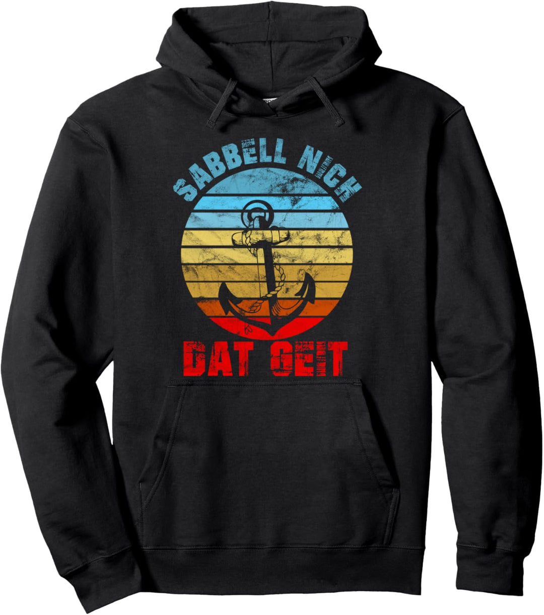 Moin Norddeutsch Anker Vintage Retro Distressed Pullover Hoodie