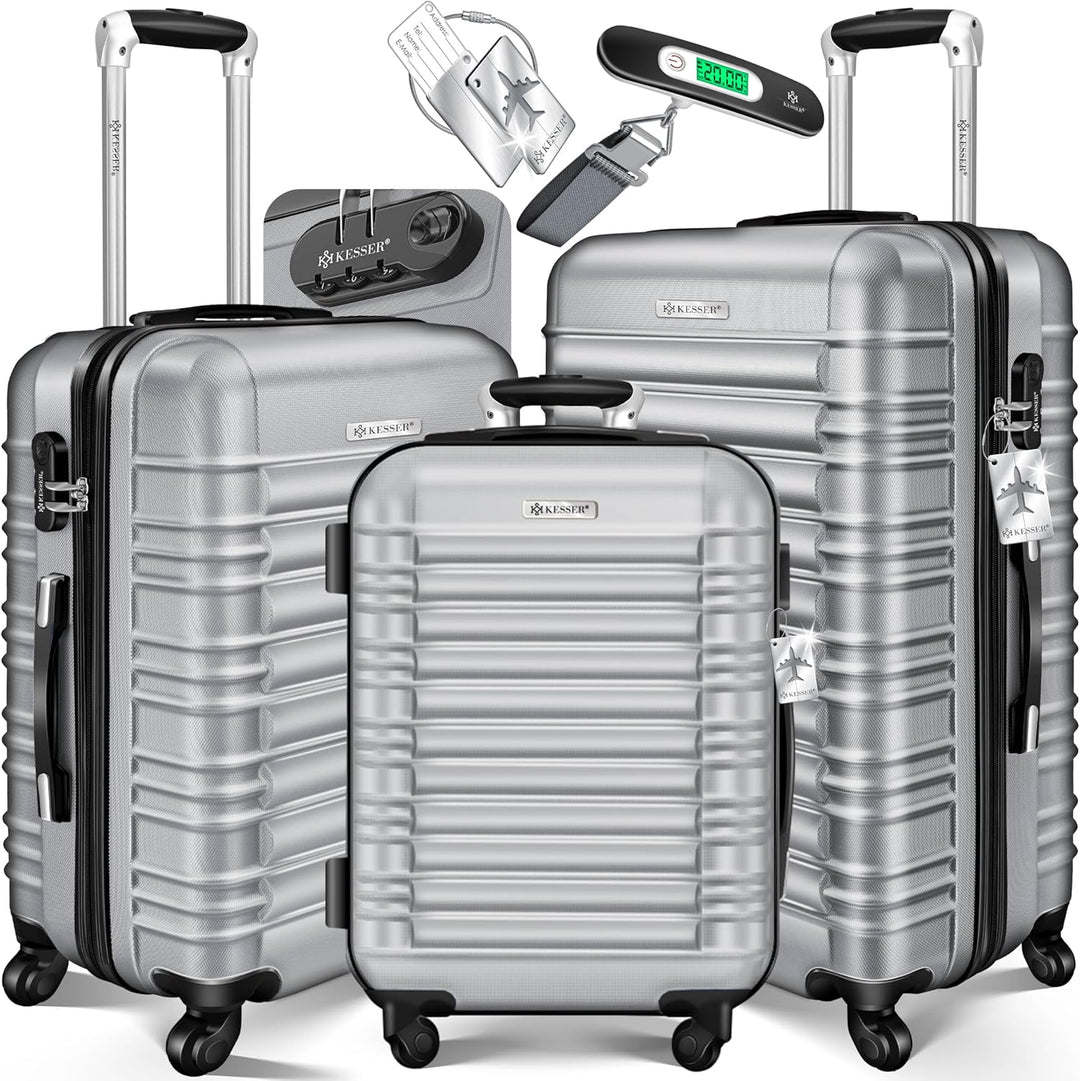 KESSER® 3tlg. Hartschalenkofferset Hartschalenkoffer Trolley Koffer Reisekoffer Reisekofferset Gepäc