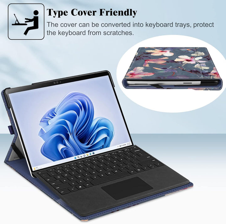 Fintie Hülle für Microsoft Surface Pro 9 13 Zoll (2022) - Multi-Sichtwinkel Hochwertigem Kunstleder