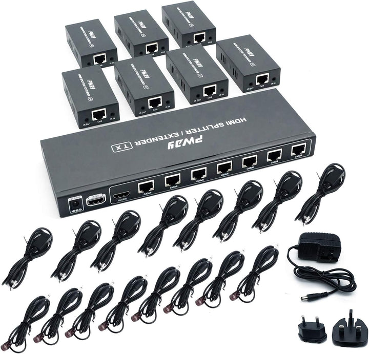 PW-HTS0107IR（POC） 1X7 Port HDMI Splitter Extender/Verteiler Ultra HD 1080P Ohne Verzögerung 60m über