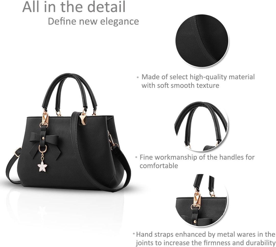 NICOLE & DORIS Damen Handtaschen Designer Tasche Elegante Frauen Umhängetasche PU Leather Shopper He