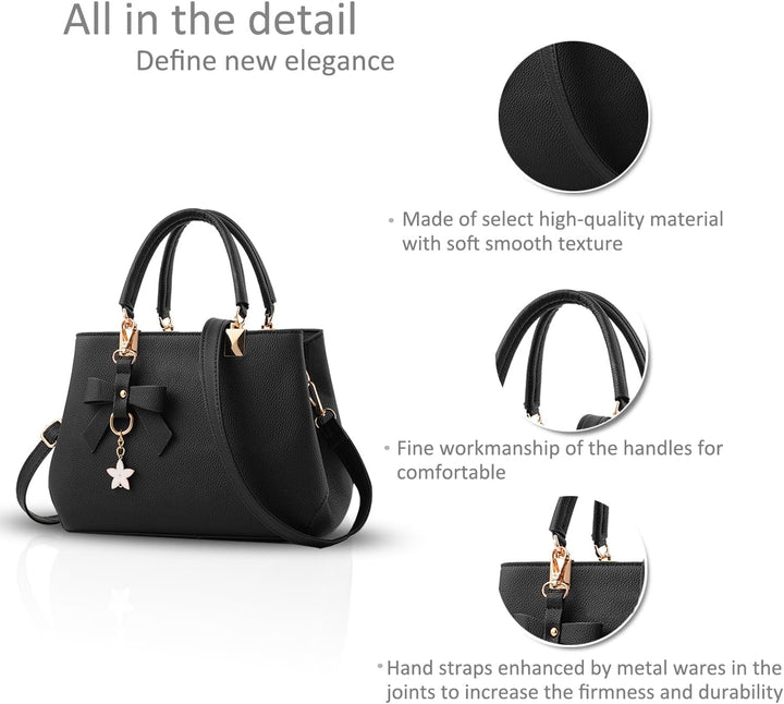 NICOLE & DORIS Damen Handtaschen Designer Tasche Elegante Frauen Umhängetasche PU Leather Shopper He