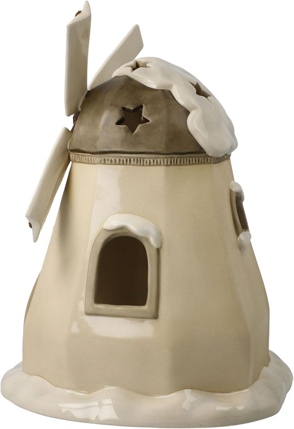 Goebel Figur Verschneite Windmühle Winterwald, aus Steingut gefertigt, Höhe 23cm, 66-703-81-1