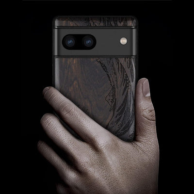 Carveit Holz Handyhülle für Google Pixel 7a Cover [Einzigartiges Design Case] Stossstange hülle Komp