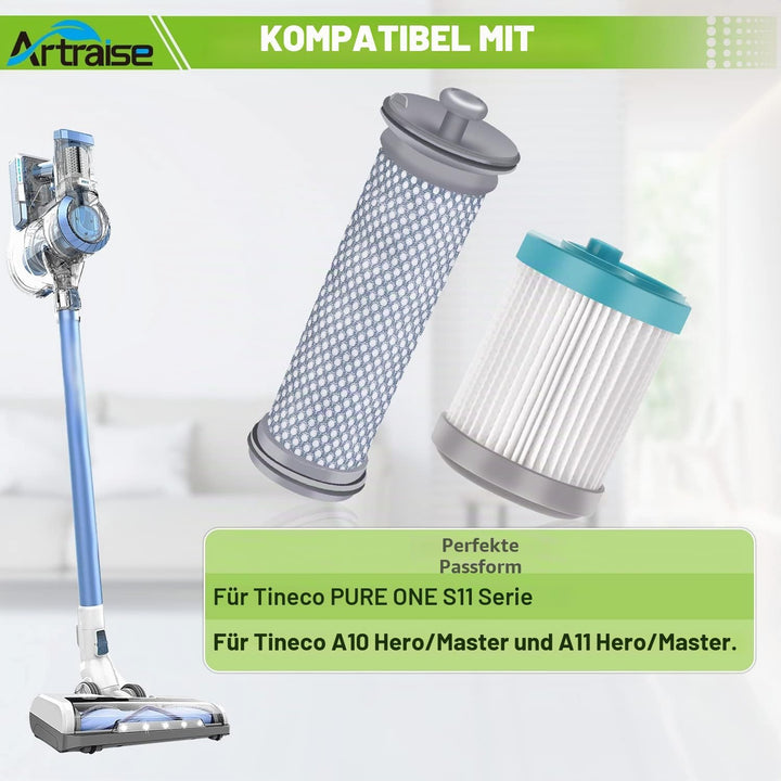 Artraise Filter-Ersatz für Tineco A10/ A11 Hero and Master, Pure One S11 und S12 Pro ex Staubsauger,
